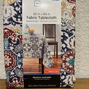 Mainstays Multicolor Fabric Tablecloth 60 in X 84 in rectangle NWT